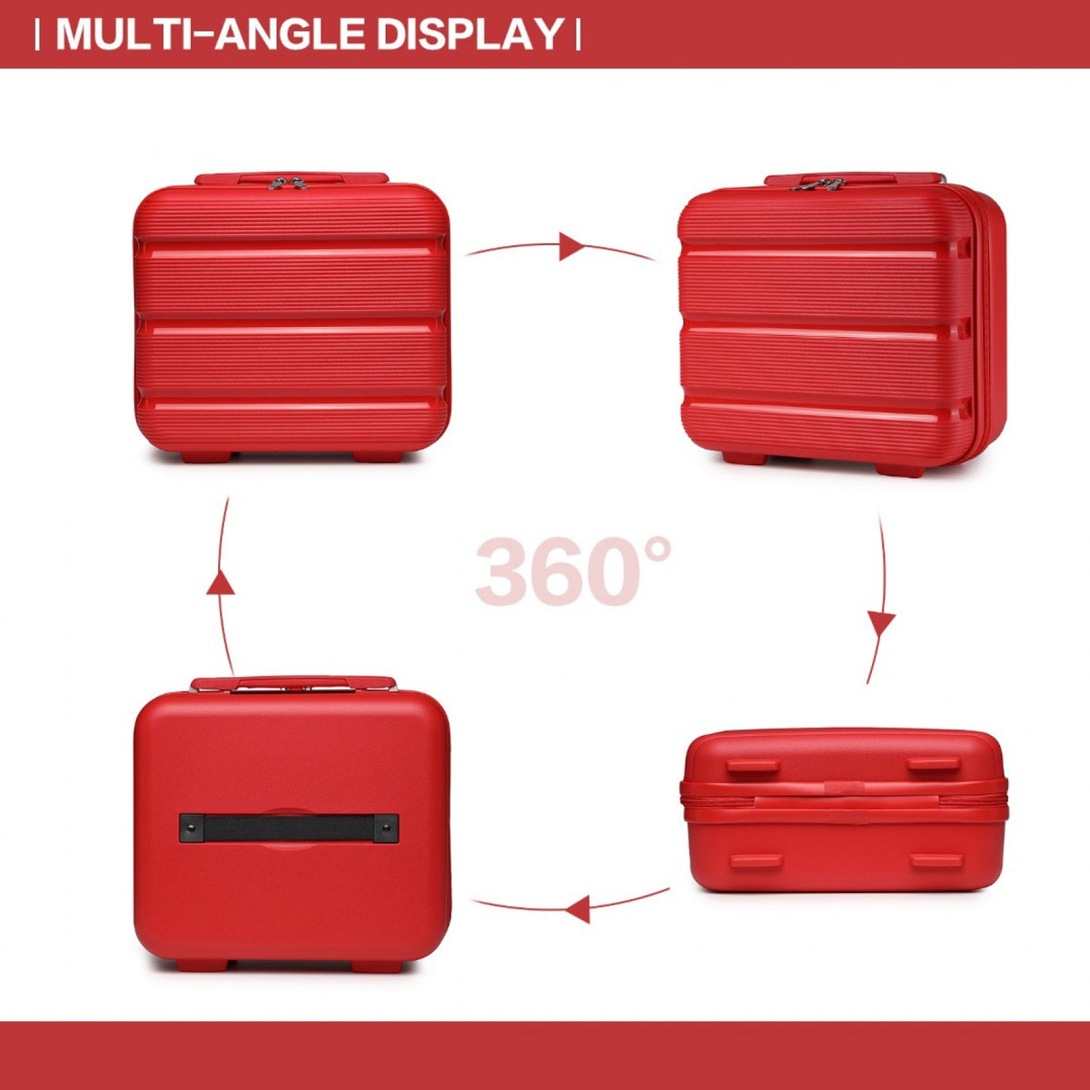 Kono 14" K2092L - Bright Hard Shell PP Vanity Case