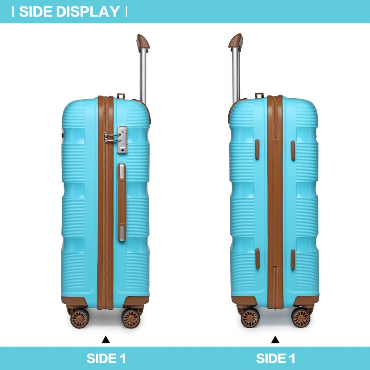 Kono 24" K2092L - Bright Hard Shell PP Suitcase - Classic Collection
