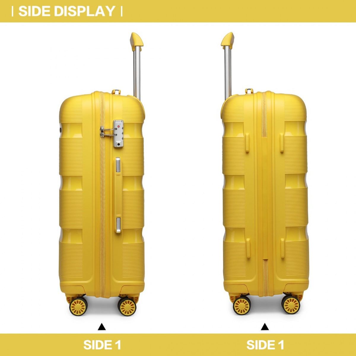 Kono 24" K2092L - Bright Hard Shell PP Suitcase - Classic Collection