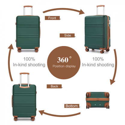 K1871-1L - Kono ABS 24 Inch Sculpted Horizontal Design Suitcase