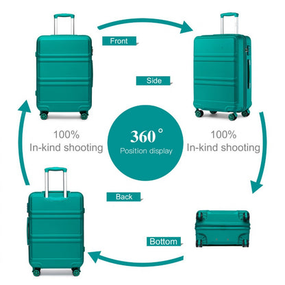 K1871-1L - Kono ABS 24 Inch Sculpted Horizontal Design Suitcase