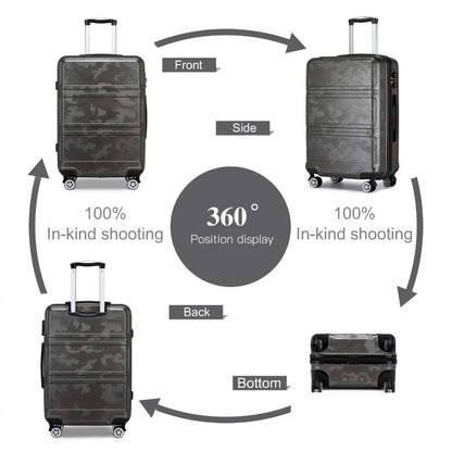 K1871-1L - Kono ABS 24 Inch Sculpted Horizontal Design Suitcase