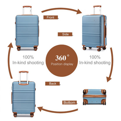 K1871-1L - Kono ABS 24 Inch Sculpted Horizontal Design Suitcase