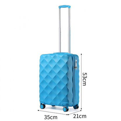 British Traveller K2395L - Ultralight ABS And Polycarbonate Bumpy Diamond 3 Pcs Luggage Set With TSA Lock