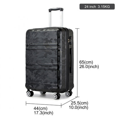 K1871-1L - Kono ABS 24 Inch Sculpted Horizontal Design Suitcase