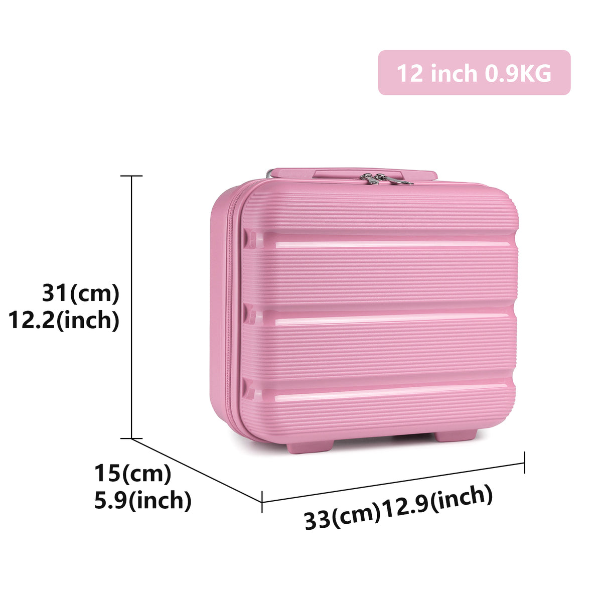 Kono 12" KSK2492 - PP Hardshell Lightweight Vanity Case for Travel & Daily Use
