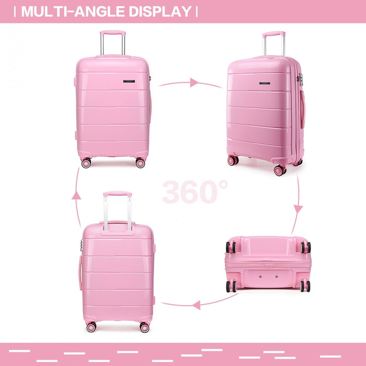 Kono 24" K1997L - HARD SHELL PP SUITCASE