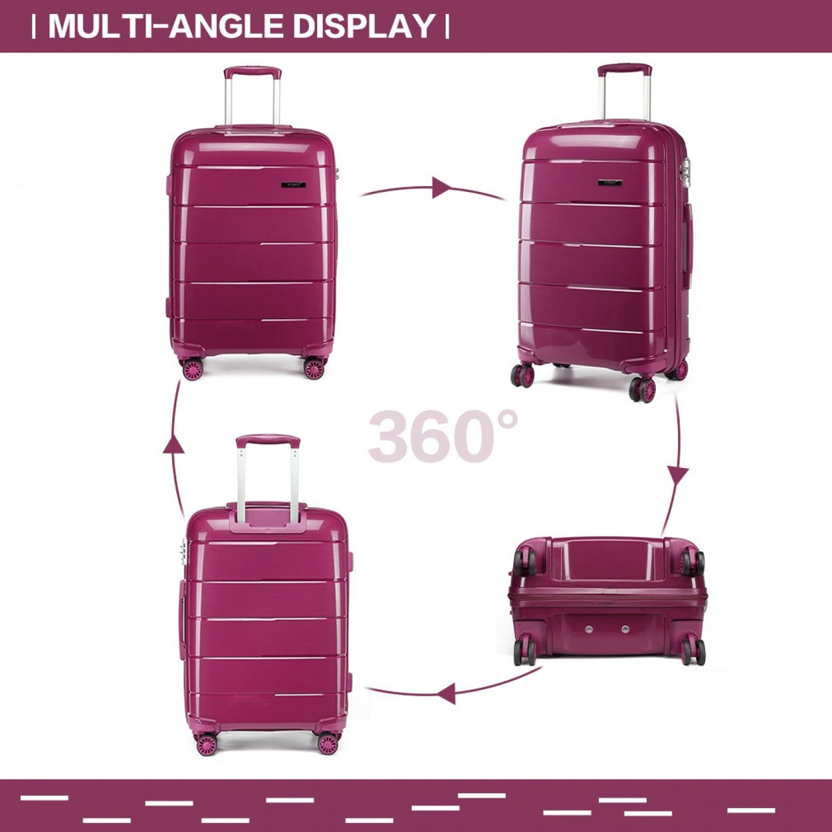Kono 24" K1997L - HARD SHELL PP SUITCASE