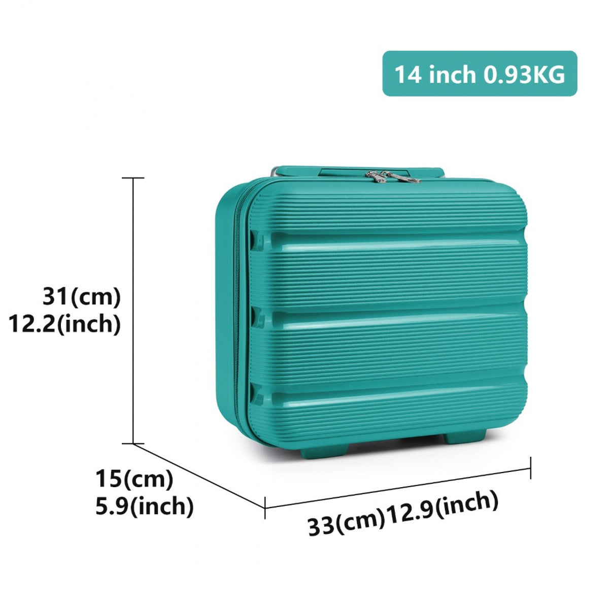 Kono 14" K2092L - Bright Hard Shell PP Vanity Case