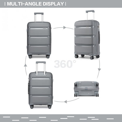 Kono 24" K2092L - Bright Hard Shell PP Suitcase - Classic Collection