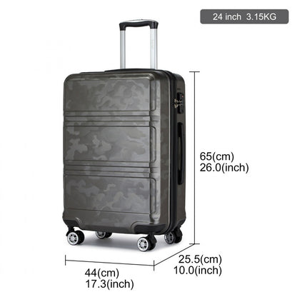 K1871-1L - Kono ABS 24 Inch Sculpted Horizontal Design Suitcase