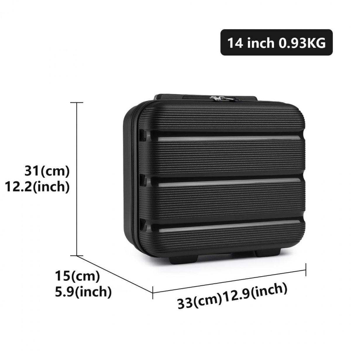 Kono 14" K2092L - Bright Hard Shell PP Vanity Case