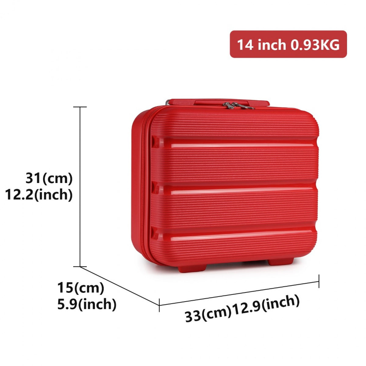 Kono 14" K2092L - Bright Hard Shell PP Vanity Case