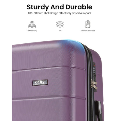 KSK2694 - Kono 20/24/28 Inch PC Hard Shell Suitcase Set, Lightweight Luggage with Silent Wheels & Organised Interior