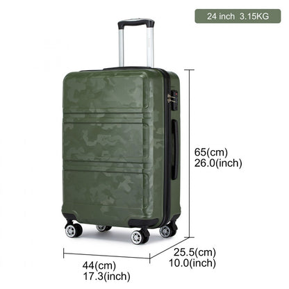 K1871-1L - Kono ABS 24 Inch Sculpted Horizontal Design Suitcase