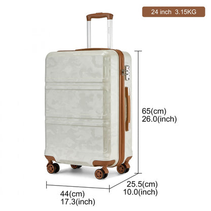 K1871-1L - Kono ABS 24 Inch Sculpted Horizontal Design Suitcase