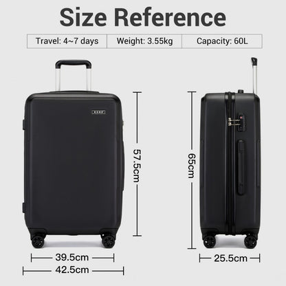 KSK2494 - Kono 24 Inch Minimalist Hard Shell ABS+PC Check-In Suitcase with TSA Lock 360° Spinner Wheels