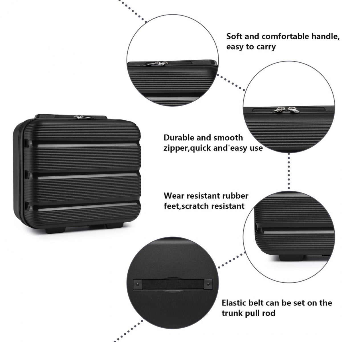 Kono 14" K2092L - Bright Hard Shell PP Vanity Case