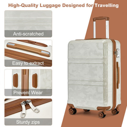 K1871-1L - Kono ABS 24 Inch Sculpted Horizontal Design Suitcase