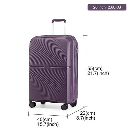 British Traveller 20" K2393L - Spinner Hard Shell PP Suitcase With TSA Lock