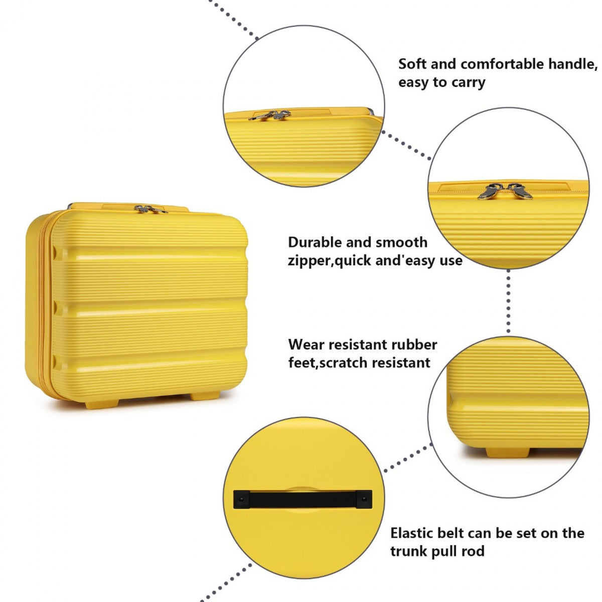 Kono 14" K2092L - Bright Hard Shell PP Vanity Case
