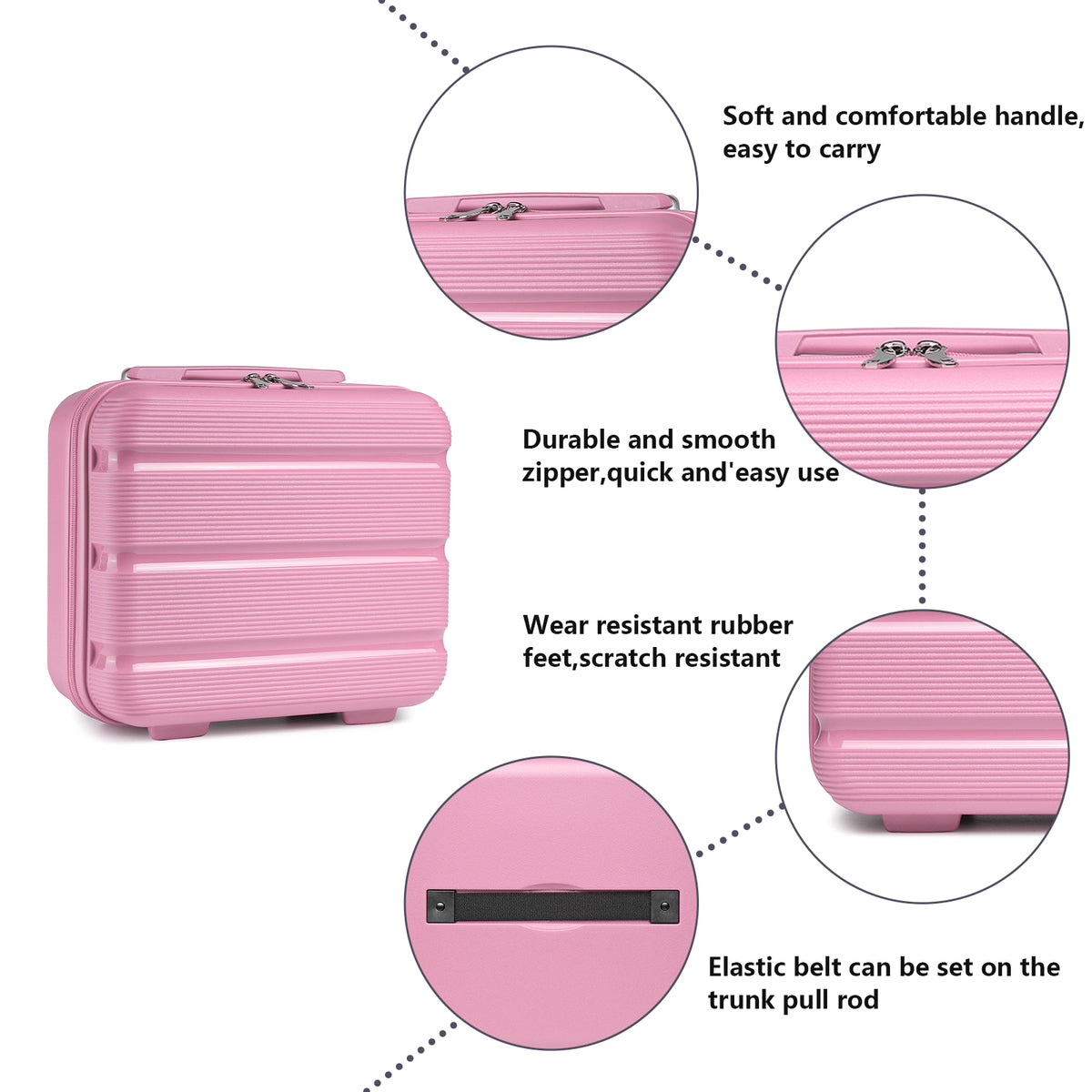 Kono 12" KSK2492 - PP Hardshell Lightweight Vanity Case for Travel & Daily Use