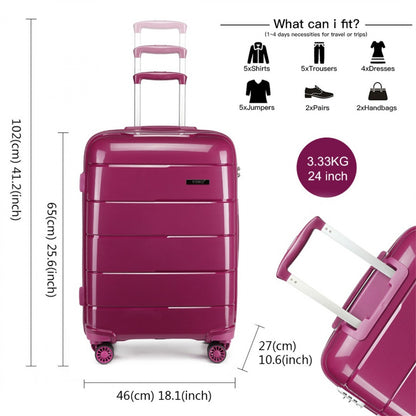 Kono 24" K1997L - HARD SHELL PP SUITCASE