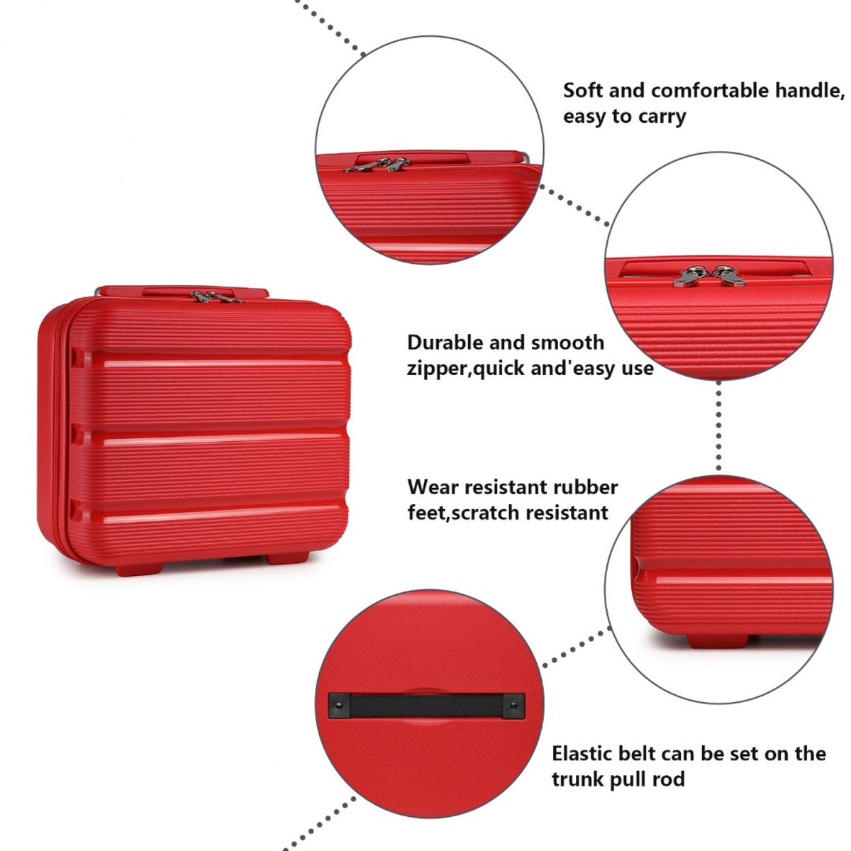 Kono 14" K2092L - Bright Hard Shell PP Vanity Case