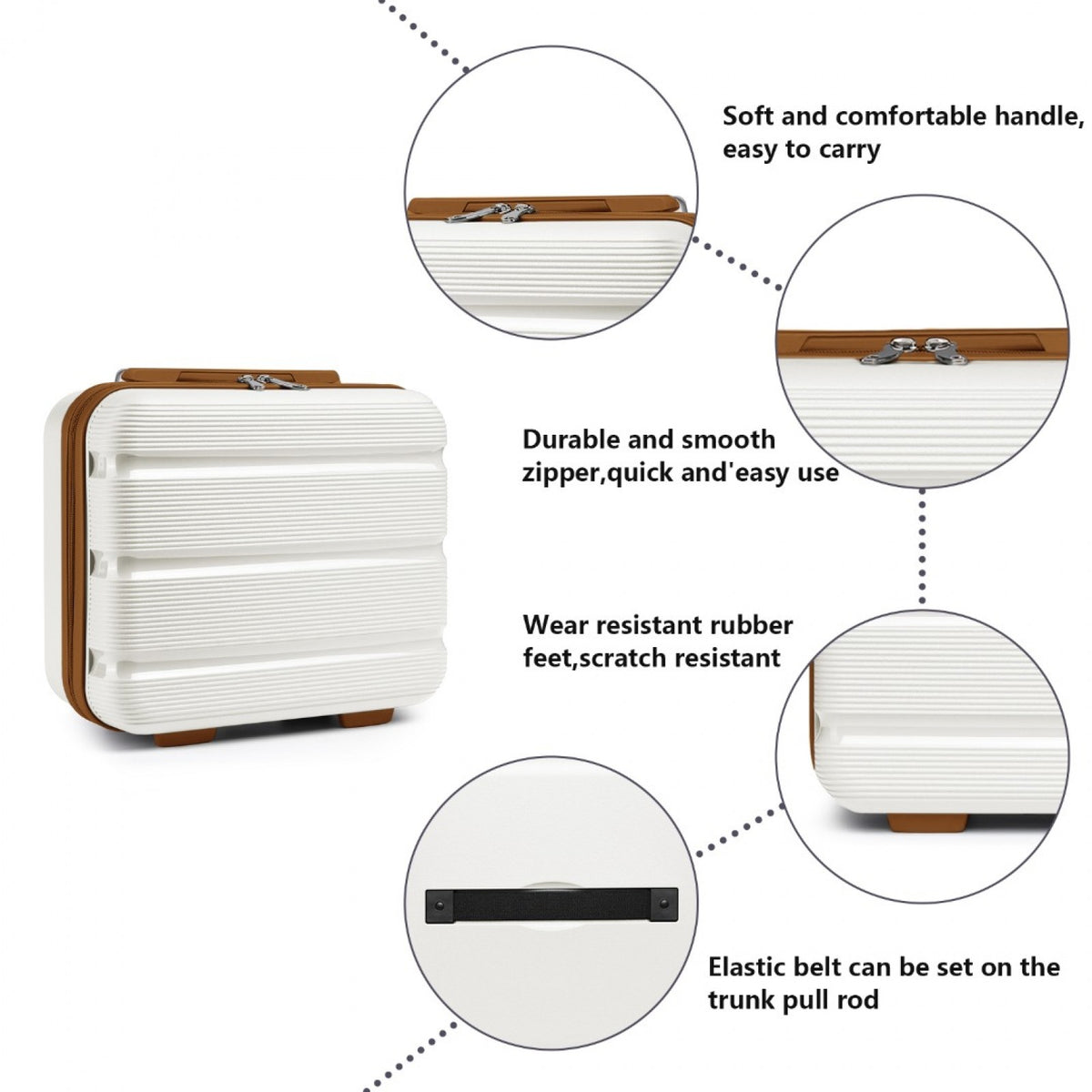 Kono 14" K2092L - Bright Hard Shell PP Vanity Case