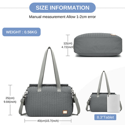 BCM2517 - Miss Lulu Stylish and Spacious Maternity Diaper Bag with Insulated Baby Bottle Pockets,Wet-Dry Separation,Stroller Strap
