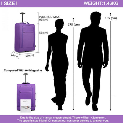 K1873-2 - Kono CABIN SIZE SOFT SHELL HAND LUGGAGE