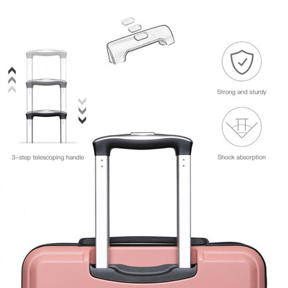 K1871-1L - Kono ABS 24 Inch Sculpted Horizontal Design Suitcase