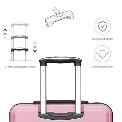 K1871-1L - Kono ABS 24 Inch Sculpted Horizontal Design Suitcase