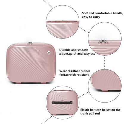 British Traveller K2393L - 4 Pcs Set Spinner Hard Shell PP Suitcase With TSA Lock And Vanity Case
