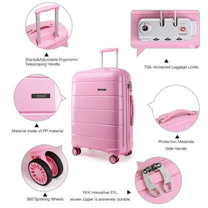 Kono 24" K1997L - HARD SHELL PP SUITCASE