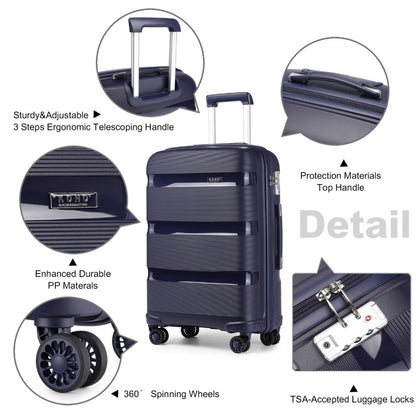 Kono 24" K2092L - Bright Hard Shell PP Suitcase - Classic Collection
