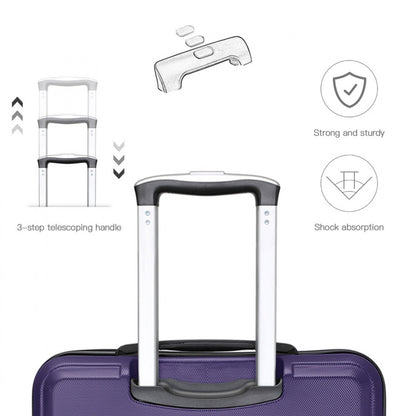 K1871-1L - Kono ABS 24 Inch Sculpted Horizontal Design Suitcase