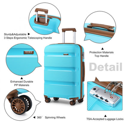 Kono 24" K2092L - Bright Hard Shell PP Suitcase - Classic Collection