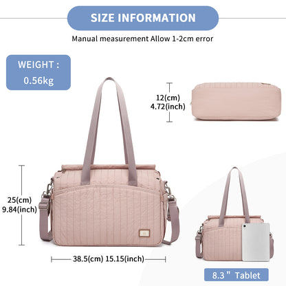 BCM2517 - Miss Lulu Stylish and Spacious Maternity Diaper Bag with Insulated Baby Bottle Pockets,Wet-Dry Separation,Stroller Strap