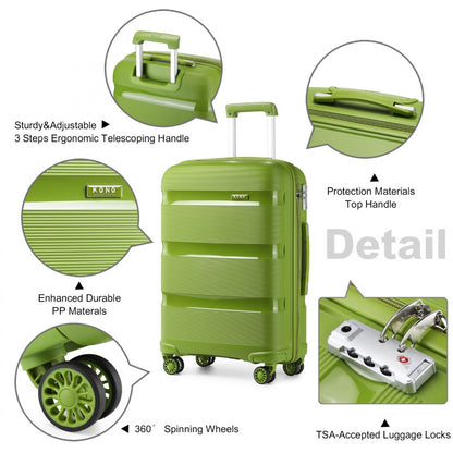 Kono 24" K2092L - Bright Hard Shell PP Suitcase - Classic Collection