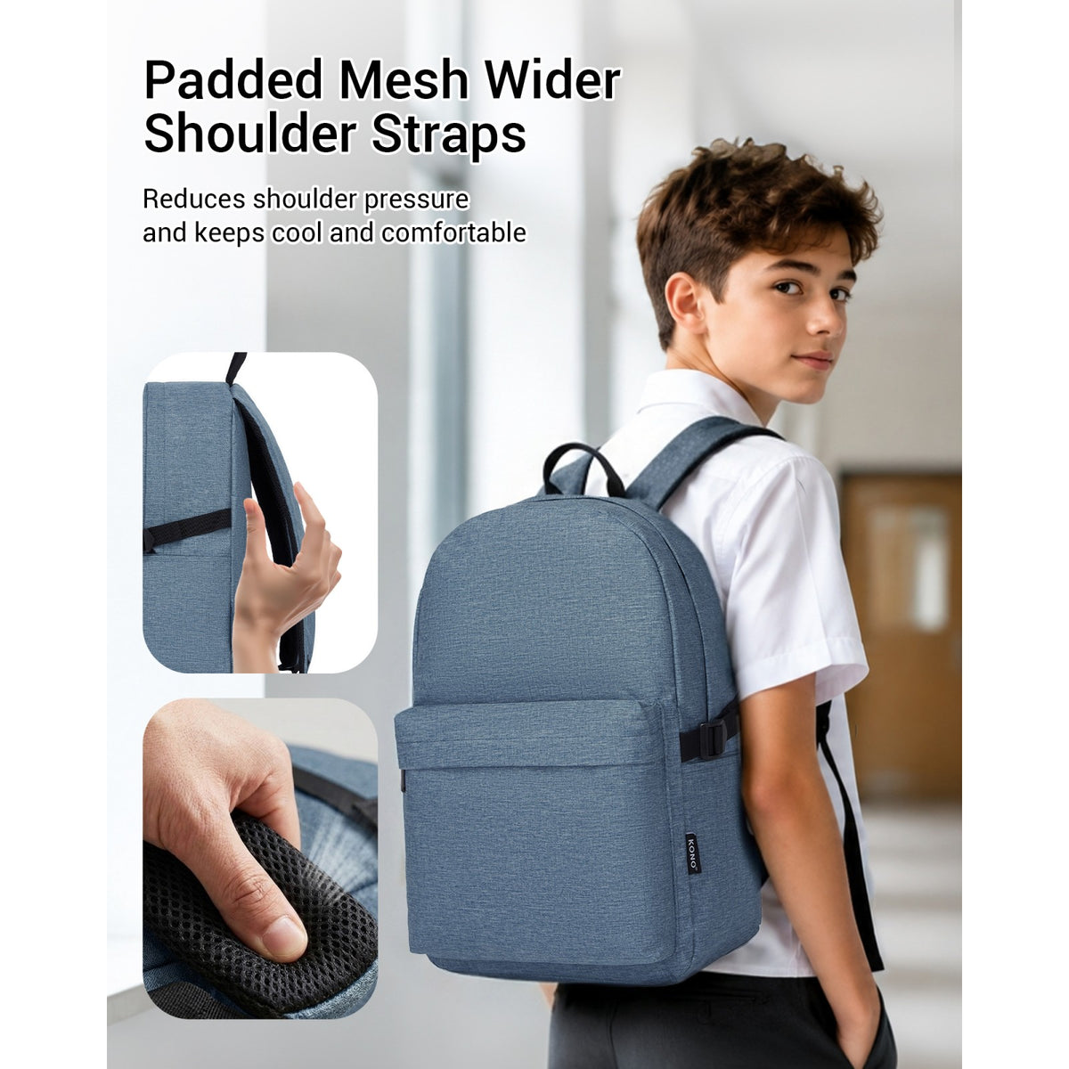 E1930 - Kono Durable Polyester Everyday Backpack With Sleek Design