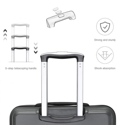 K1871-1L - Kono ABS 24 Inch Sculpted Horizontal Design Suitcase