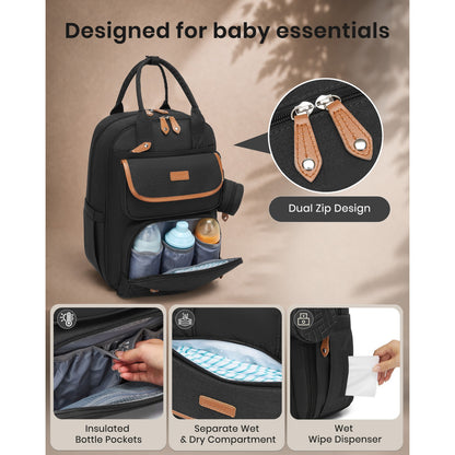 BCK2615 - Kono 3-in-1 Mummy Nappy Backpack Set with Changing Mat & Insulated Pacifier Pouch