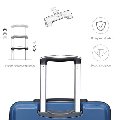 K1871-1L - Kono ABS 24 Inch Sculpted Horizontal Design Suitcase