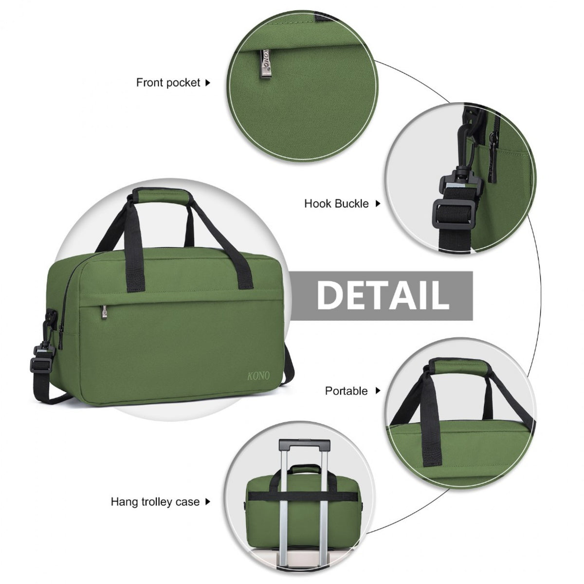 E1960M - Kono Lightweight Multi Purpose Unisex Sports Travel Duffel Bag