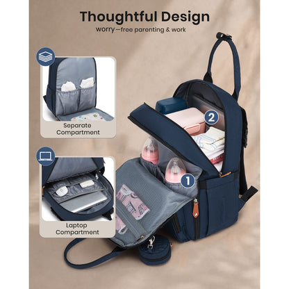 BCK2615 - Kono 3-in-1 Mummy Nappy Backpack Set with Changing Mat & Insulated Pacifier Pouch