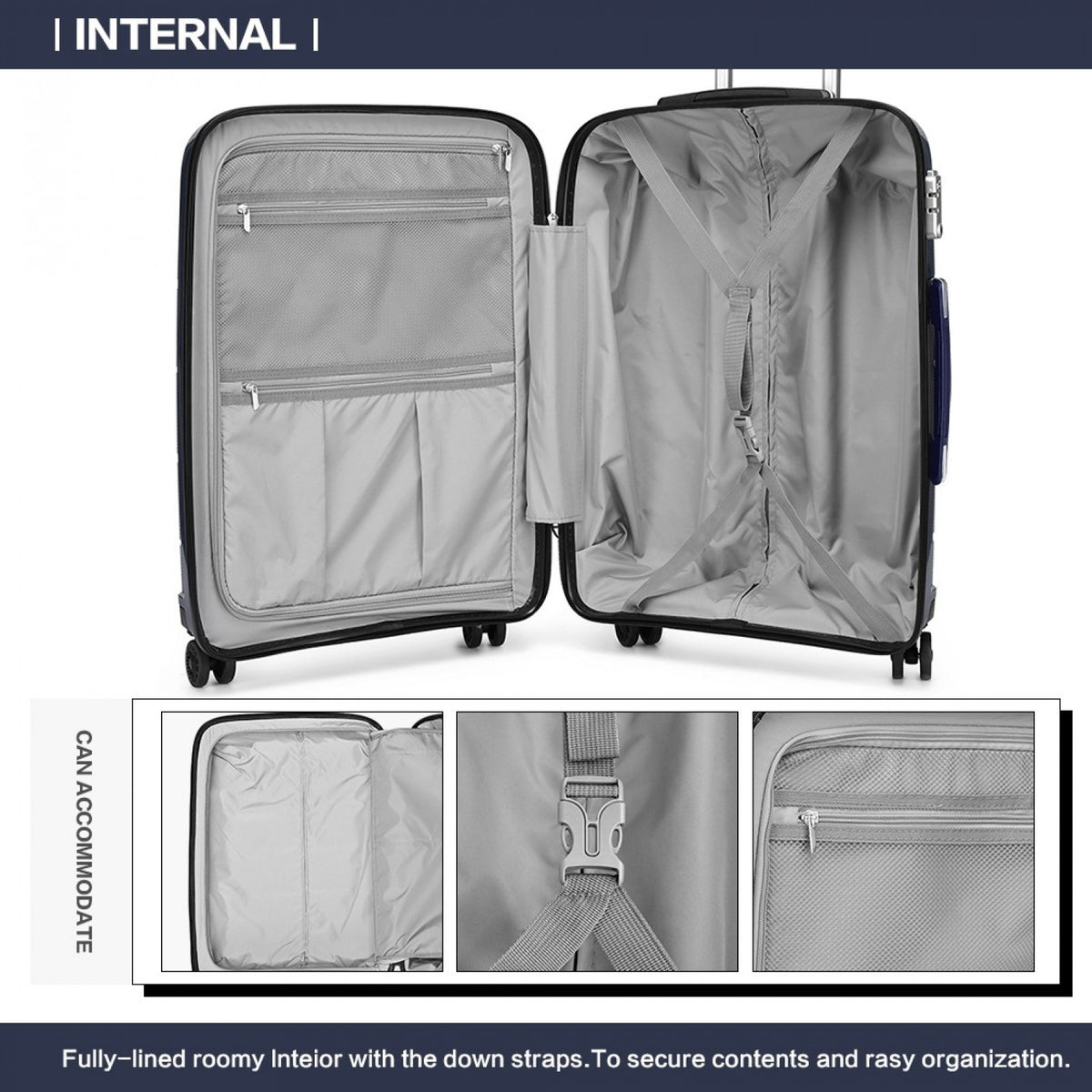 Kono 24" K1997L - HARD SHELL PP SUITCASE