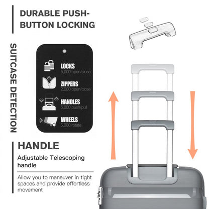 Kono 24" K2092L - Bright Hard Shell PP Suitcase - Classic Collection