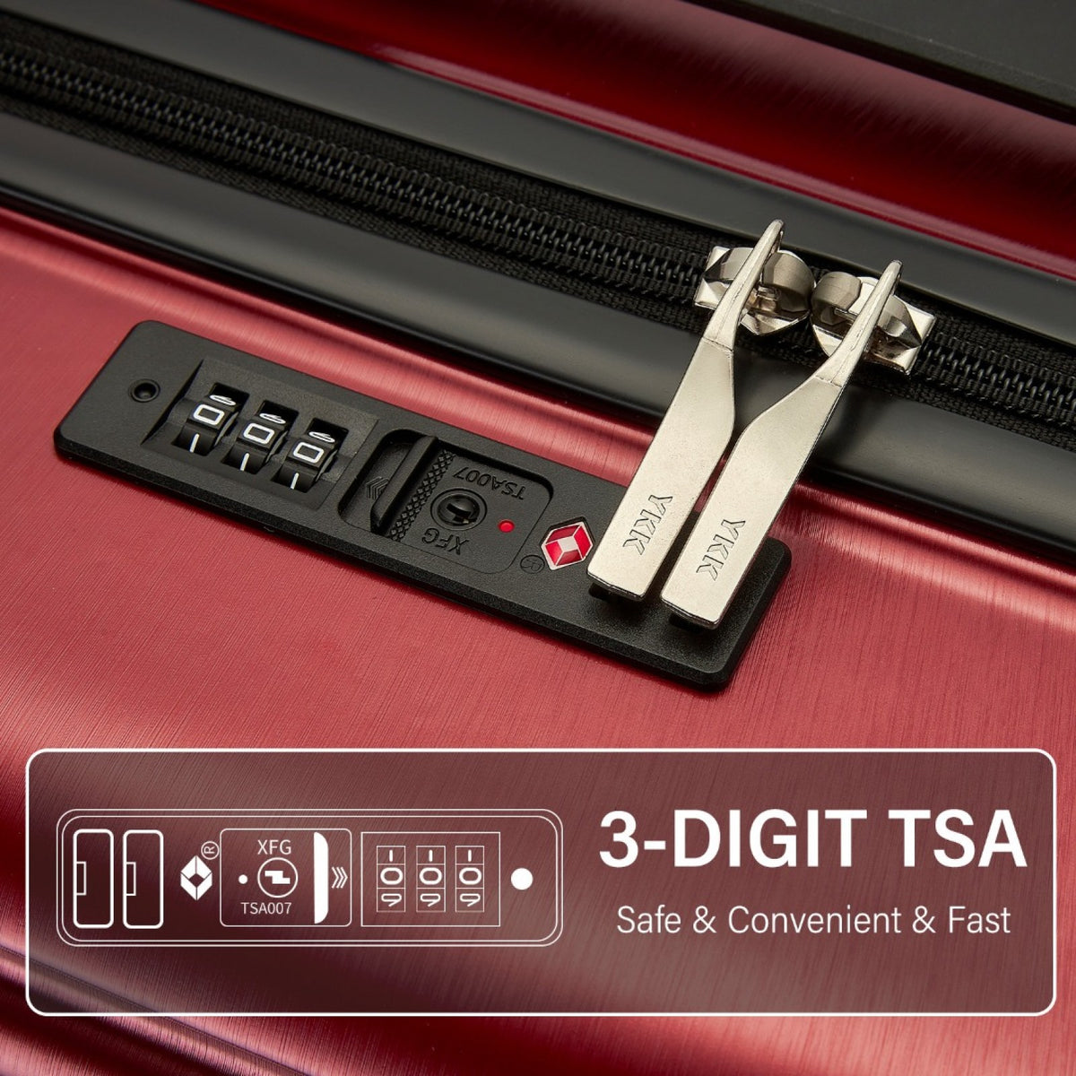 Kono 20" KSK2493 - Durable ABS+PC Carry-On Hardshell Suitcase with TSA Lock & Front Laptop Compartment
