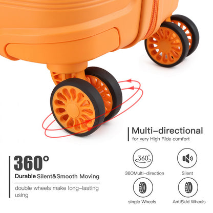 Kono 24" K2092L - Bright Hard Shell PP Suitcase - Classic Collection